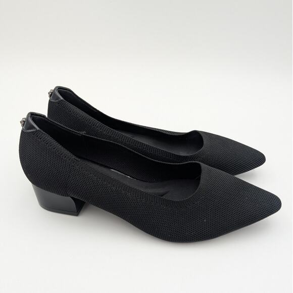 Anne Klein Black Suede Kitten Heels - Picture 3 of 11